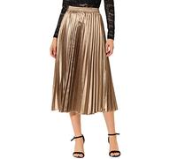 Allegra K Gonna da Donna Midi, Plissettata a Fisarmonica, Metallizzata Lucida con Elastico in Vita, M