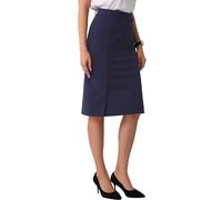 Allegra K Gonna Donna Midi Aderente Corta Gonna a Tubino Elegante Vita Alta Gonne da Lavoro e Ufficio Profondo Blu L