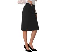 Allegra K Gonna Donna Midi Aderente Corta Gonna a Tubino Elegante Vita Alta Gonne da Lavoro e Ufficio Nero L