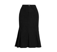 Allegra K Gonna in Velluto A Coste da Donna A Vita Alta Elegante Casual A Coda di Pesce Midi Autunno Nero XS