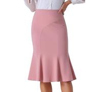 Allegra K Gonna Longuette a Coda di Pesce da Lavoro Elegante con Orlo Svasato a Vita Alta da Donna Rosa M