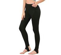 Allegra K Leggings da donna Elastico in vita Palestra Yoga Pantaloni in morbido cotone, Neri., 50