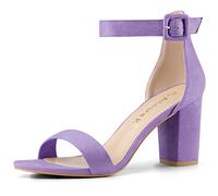 Allegra K Sandali da donna con cinturino alla caviglia, Purple, 38.5 EU