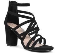 Allegra K Sandali da donna con tacco grosso e cinturino con cinturino posteriore e punta aperta, Nero , 41 EU