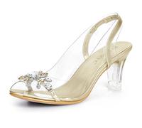 Allegra K Slingback, Sandalo con Tacco Donna, Oro, 38 EU