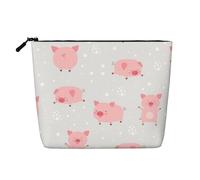 Allegri e carini maialini, Borsa per cosmetici in lino sintetico Borsa per trucco Borsa da viaggio portatile