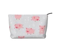 Allegri e carini maialini, Borsa per cosmetici in velluto a coste Borsa per il trucco Borsa da viaggio portatile