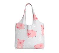 Allegri e carini maialini,Borse riutilizzabili, borse della spesa, borsa a tracolla in tela di grande capacità