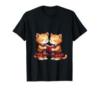 Allegro Whimsical Orange Kitties Lettura Burns Night Poesie Maglietta