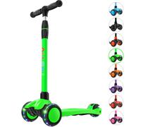 Allek Kick Scooter B03 Lean 'N Glide Scooter a 3 ruote a 3 ruote con ruote illuminanti ex extra larghe qualsiasi manubrio regolabile in altezza e pon