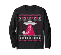 Alleluia, divertente alieno brutto maglione, ufo cattivo maglione Maglia a Manica