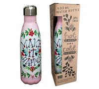 ALLEN DECO Make It Happen Bottiglie Thermos, Metallo, Multicolore, 25.4 x 5 x 1 cm