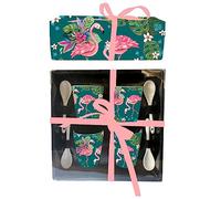 Allen Designs - Impostare 4 tazze con cuilen di fenicottero