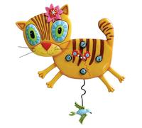 Allen Designs Kimi Kitty Orologi da Parete, Resina, Arancione
