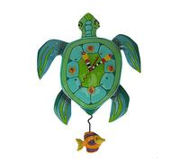 Allen Designs "SUP amico? Whimsical Turtle orologio a pendolo da parete