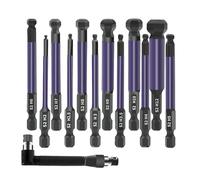 Allen Wrench Drill Bit Set - Black Allen Key Magnetic Hexagon 12pcs Rustproof Bits | Manuale Maintenance Tools With High Hardness For Electricians, Furniture Assembly, Automobile Repair, And DIY