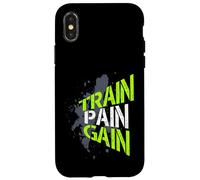 Allena il dolore e guadagna fitness motivazione palestra allenamento design Custodia per iPhone X/XS