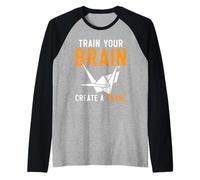 Allena Il Tuo Cervello Crea Una Gru Origami Paper Arte Giapponese Maglia con Maniche Raglan