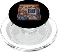 Allena il tuo umorismo fantascientifico retrò Overlord AI PopSockets PopGrip per MagSafe