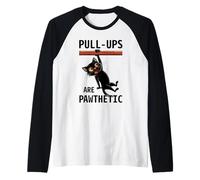 Allenamento Cat Pull-ups Sono Pawthetic Gym Kitten Maglia con Maniche Raglan