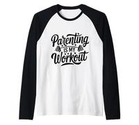 Allenamento genitoriale Fitness e divertimento per mamme e papà impegnati Maglia con Maniche Raglan