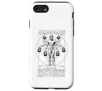 Allenamento in palestra per uomo vitruviano Leonardo Da Vinci Kettlebell Lift Custodia per iPhone SE (2020) / 7 / 8