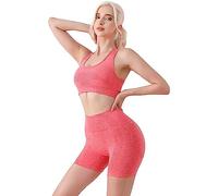 Allenamento per le donne | Set pantaloncini da motociclista due pezzi da donna a vita alta | Leggings a compressione ed elastici estivi per yoga