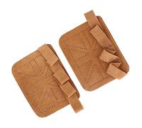 Allenamento per Palestra Fitness, Resistenti e Spessi, a Quattro, per Allenamento di Sollevamento Pesi, Unisex, in Pelle Bovina a Doppio Strato, Confezione da 2 (BROWN)
