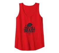 Allenati Come Una Bestia: Fierce Lion Motivational Canotta, Donna, Rosso, XXL