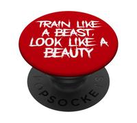 Allenati come una bestia, guarda come una palestra di bellezza Fitness PopSockets PopGrip Adesivo