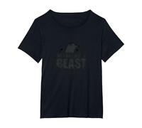 Allenati Come Una Bestia: Motivazionale del Leone feroce Maglietta, Donna Plus-Size, Nero, 2X