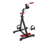 Allenatore a pedali, allenamento per braccia e gambe, con massaggio, altezza regolabile e livelli di resistenza, allenamento per gambe seduti con display LCD, mini bike per casa e ufficio