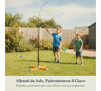 Allenatore Badminton Rimbalzo Automatico, Base Riempibile Acqua Portatile