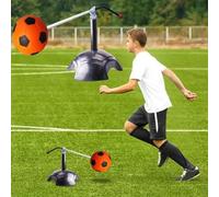 Allenatore di calcio e allenatore di pallone da calcio, 1 pezzo | Base in gomma, rotazione a 360°, molla rinforzata e pedivella in lega di alluminio. Ideale per fare pratica.