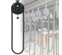 Allenatore di corda senza fine, macchina con cavo a puleggia con resistenza regolabile, allenamento con corda da trazione con capacità di carico di 330 libbre, resistenza massima di 30 kg Black