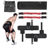 Allenatore di salto verticale per la forza delle gambe, polsini regolabili in vita e alle caviglie con bande di resistenza, dispositivo di allenamento con borsa per il trasporto, per basket, calcio