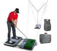 Allenatore di swing da golf con ritorno automatico della palla, feedback in tempo reale per mano sinistra/destra, distanza regolabile 4-16 m, ideale per principianti e uso interno