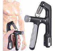 Allenatore per le mani con funzione di conteggio 10 - 100 kg con funzione di conteggio per mano regolabile, impugnatura per avambracci, strumenti per l'allenamento del bilanciere
