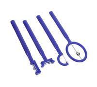 Allenatore per Lingua Blu 4 Pezzi Manici Lunghi in PP | Strumento Manuale per Esercizi Muscolari Orali, Uso Domestico e Clinica, Acciaio Inox e Plastica