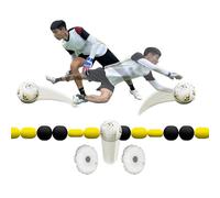 Allenatore per parate del portiere, deflettore di rimbalzo per calcio a linea singola da 2,75 m con sacchi d'acqua, corda per allenamento riflessi e agilità, attrezzatura per allenamento calci yellow