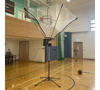 Allenatore portatile per pallacanestro, rete di rimbalzo regolabile per allenamento al chiuso e all'aperto, attacco di ritorno per allenamento da solista