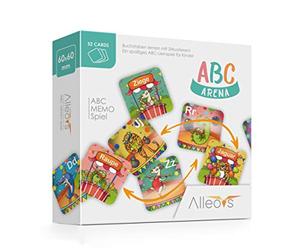 ALLEOVS® ABC- Arena - Lettere - Memory con Circo - Animali - Gioco di apprendimento per 1-6 Bambini a Partire dai 4 Anni, 52 Carte per Imparare l´Alfabeto