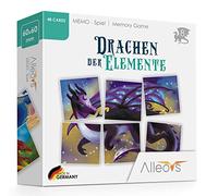 ALLEOVS Gioco Memory Drago degli Elementi per Bambini a Partire da 5 Anni- Gioco Memo Gioco educativo - 48 Carte - incoraggiare giocosamente - Migliorare la Memoria e la concentrazione