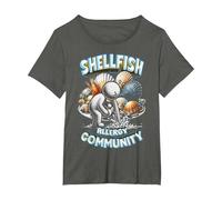 Allergia Ai Molluschi Shellfish Allergy Community Maglietta, Donna Plus-Size, Asfalto, 1X