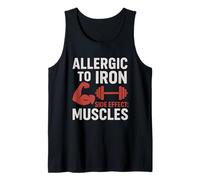 Allergic To Iron | Funny Gym Workout Bodybuilding Fitness Canotta