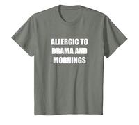 Allergico al Dramma e al Mattino Maglietta, Bambini, Verde Militare mélange, 2 Anni