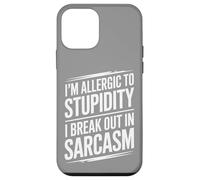 Allergico alla stupidità Sarcasmo Umorismo Testo Custodia per iPhone 12 mini