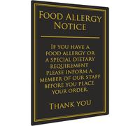 allergie alimentari avviso 260 x 170 mm - 1.5 mm plastica targa da parete per pub e ristoranti