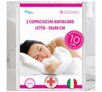 Allergosystem 2pz Federe Copricuscini Letto Matrimoniale Antiacaro 50x80cm - Dis