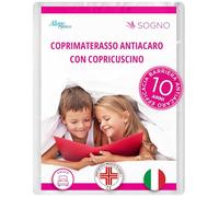 Allergosystem Set Coprimaterasso Antiacaro Singolo con Cerniera 70x140cm e Copriscuscino Culla/Lettino 40x60cm - Dispositivo Medico Antiacaro e Anallergico MADE IN ITALY - Linea Sogno